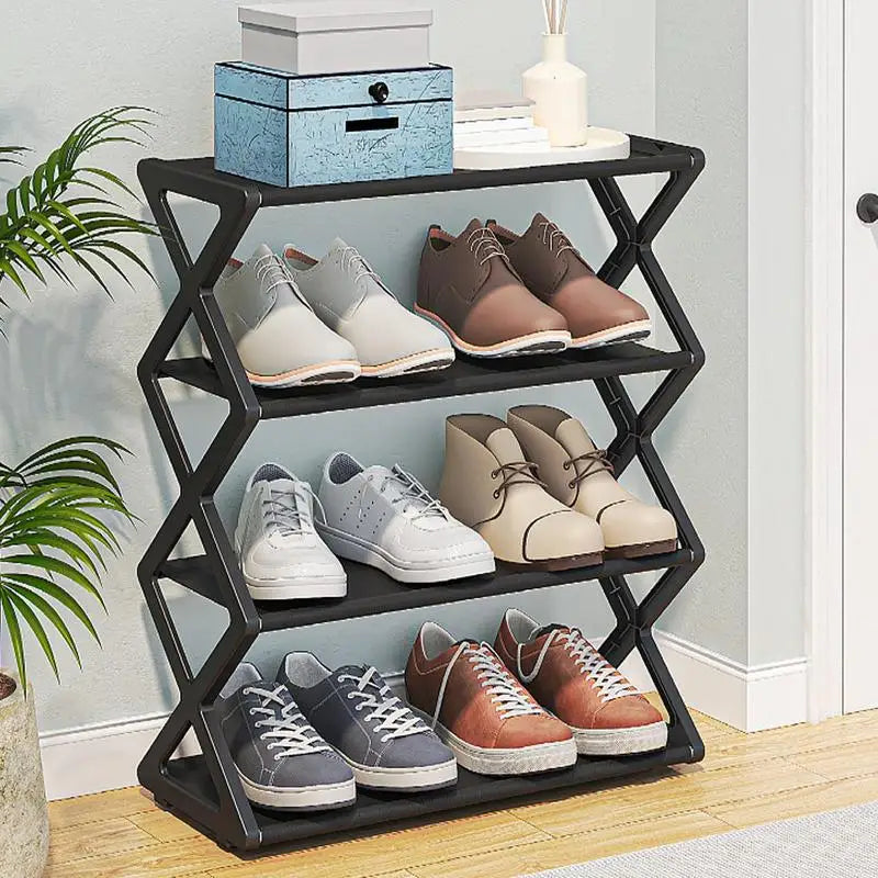 X-shaped Multi-Tier Shoe Rack