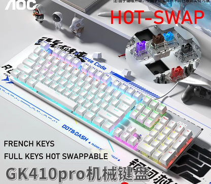 GK410 Hot Swap Mechanical Keyboard with RGB Light for Gaming