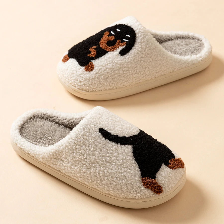 Cute Dachshund Dog Winter Slippers