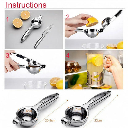 Stainless Steel Manual Citrus Juicer, Durable Lemon, Orange Press