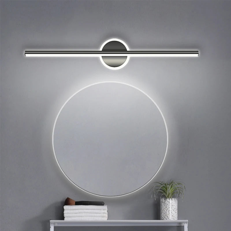 Modern LED Wall Lamp Black Mirror Light