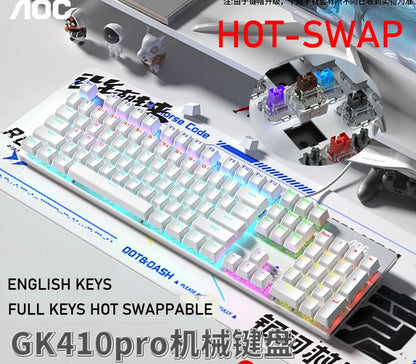 GK410 Hot Swap Mechanical Keyboard with RGB Light for Gaming