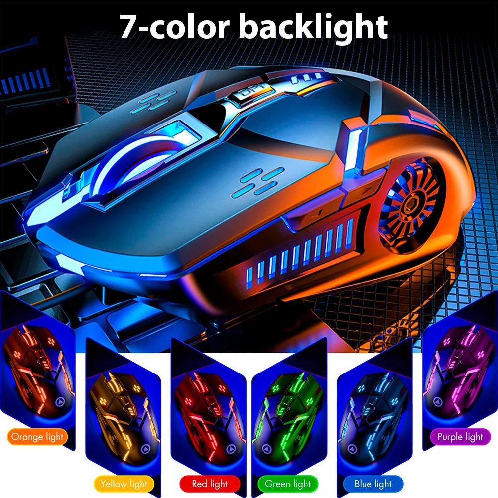 Ergonomic Wireless Gaming Mouse RGB LED Backlit 3200 DPI for PC