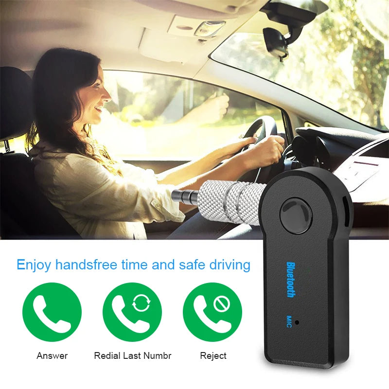 AUX Car Bluetooth Receiver,3.5mm Socket  5.0 Wireless Bluetooth Adapter,Audio Converter Mobile Phone Hands-Free Stereo