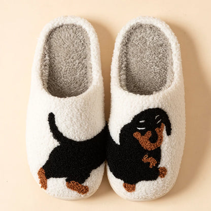 Cute Dachshund Dog Winter Slippers