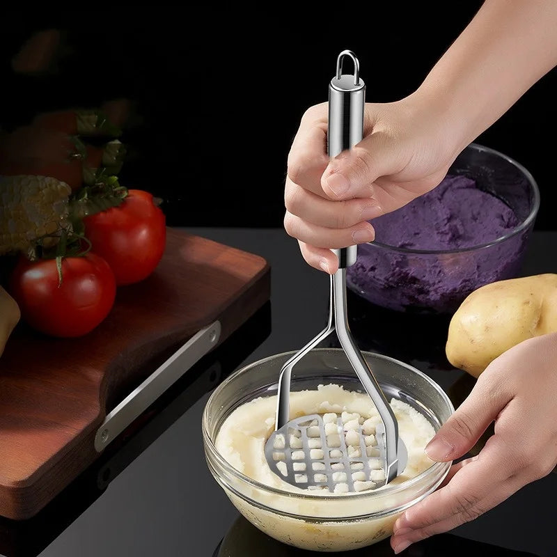 Stainless Steel Potato Masher Fruit Puree Crusher Kitchen Gadget Tool