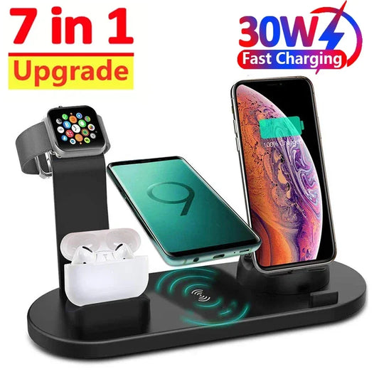 30W 7-in-1 Wireless Charger Stand