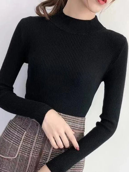 Autumn Winter Mock Neck Women’s Sweater