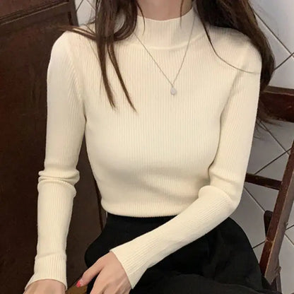 Autumn Winter Mock Neck Women’s Sweater