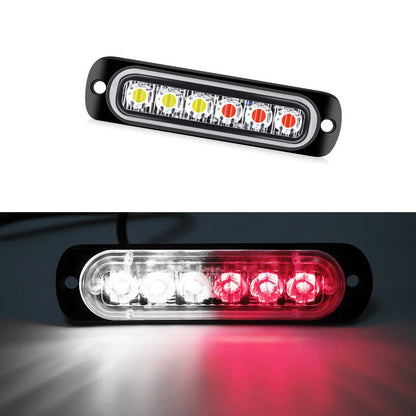 1x Universal Car Truck LED Flash Light Strobe 12V 24V 6LED Bar Light Side Light Vehicle Emergency Warning Lamp