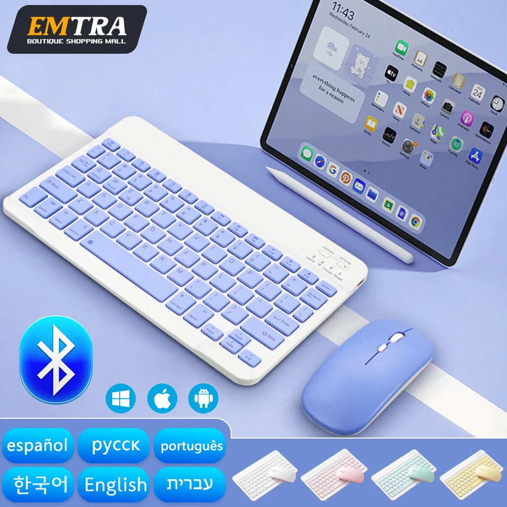 EMTRA Bluetooth Wireless Keyboard and Mouse for Android, iOS, Tablets