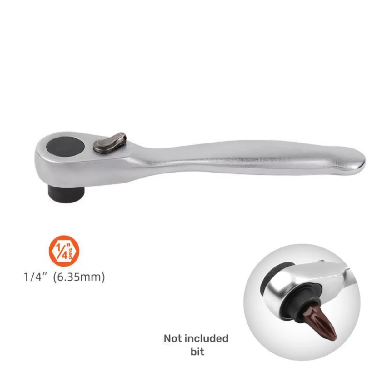 1/4" Mini Ratchet Wrench, 2-in-1 Screwdriver and Socket Tool