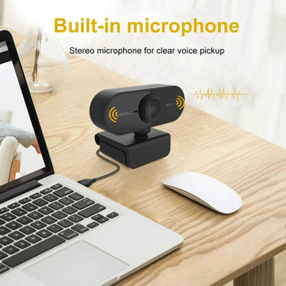 1080P HD USB Webcam with Microphone for PC, Work, Tripod