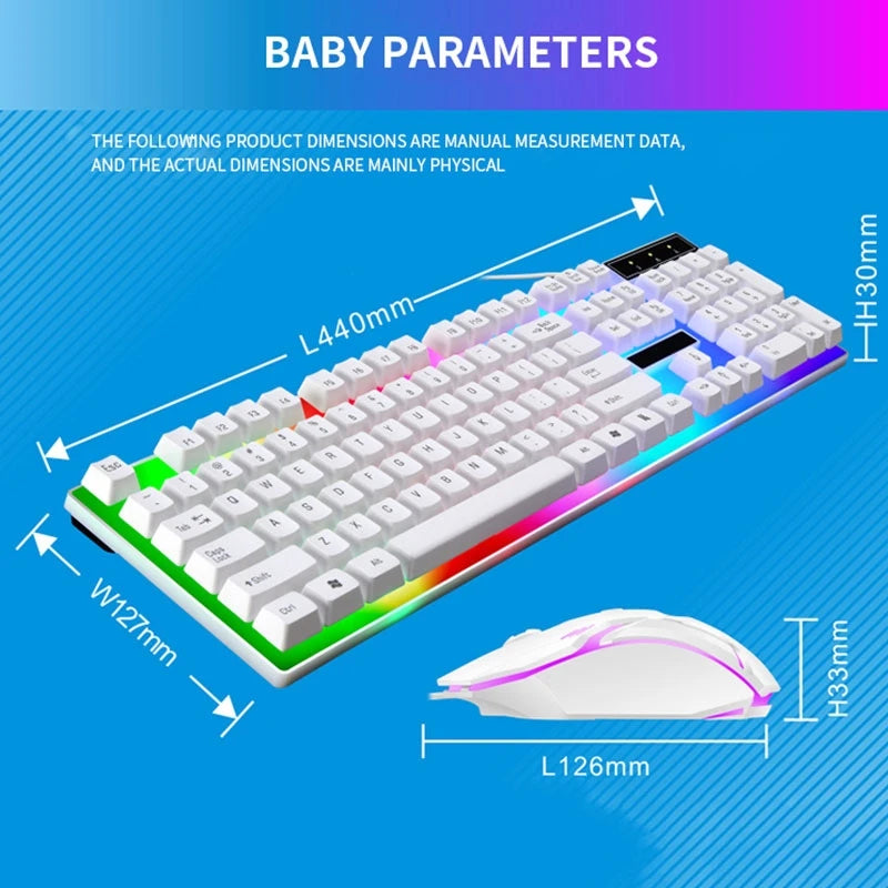 RGB Gaming Keyboard and Mouse Combo Set for PC, Laptop