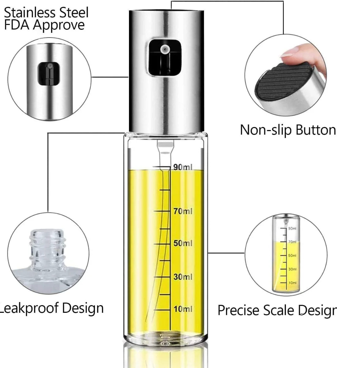 Glass Oil Sprayer, Olive Oil Mister for Salad, BBQ, Baking