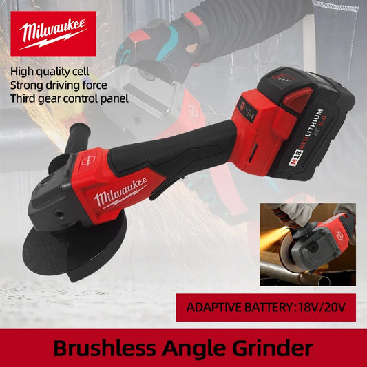 Milwaukee 125mm/100mm Brushless Angle Grinder, Variable Speed, Cordless