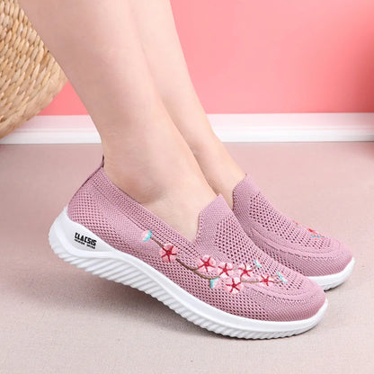 Breathable Floral Comfort Mesh Sneakers