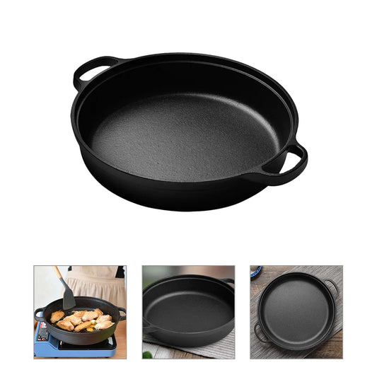 Wok Non-sticky Pot Camping Cooker Frying Pans Cast Iron Skillet Hanging for Cooking Outdoor Saucepan Uncoated Picnic Cookware