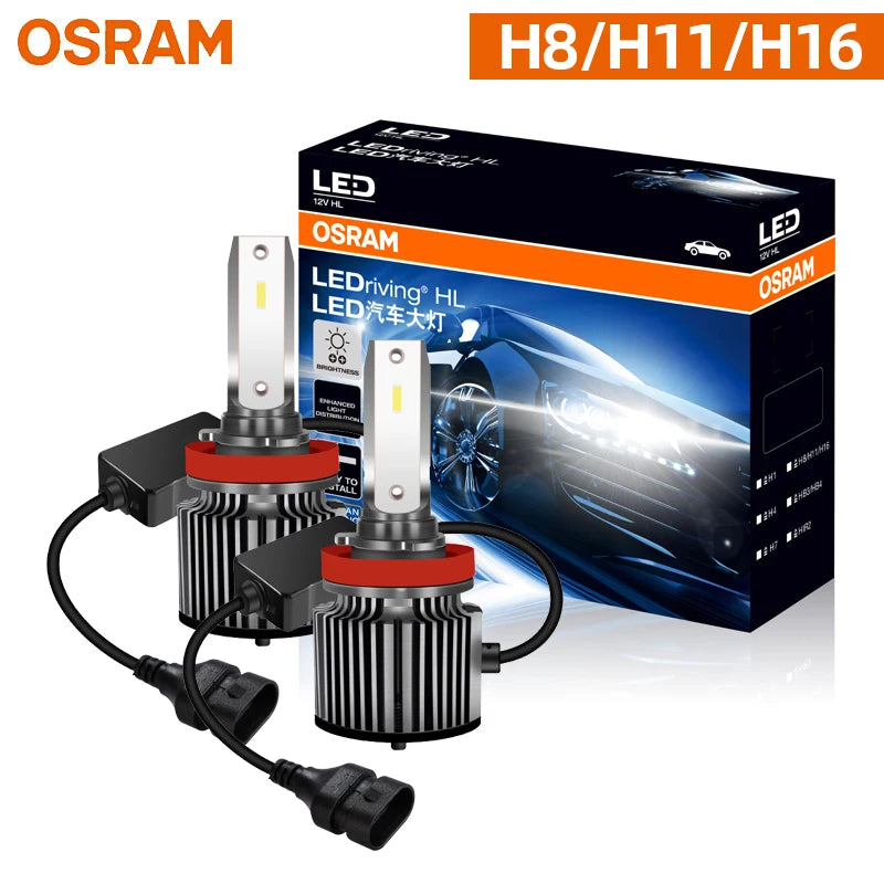 OSRAM LEDriving YLZ HL H7 H4 LED Car Headlight H1 H8 H11 H16 HB3 HB4 HIR2 9012 12V 6000K Super Bright White Lamps Auto Bulb 2pcs