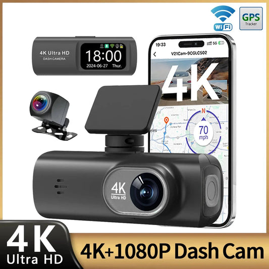 UHD 4K Dash Cam Dual Lens WiFi GPS 1080P Recorder