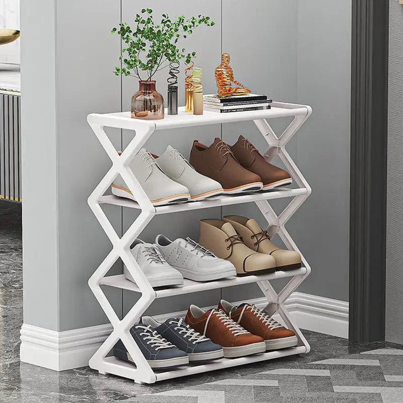 X-shaped Multi-Tier Shoe Rack