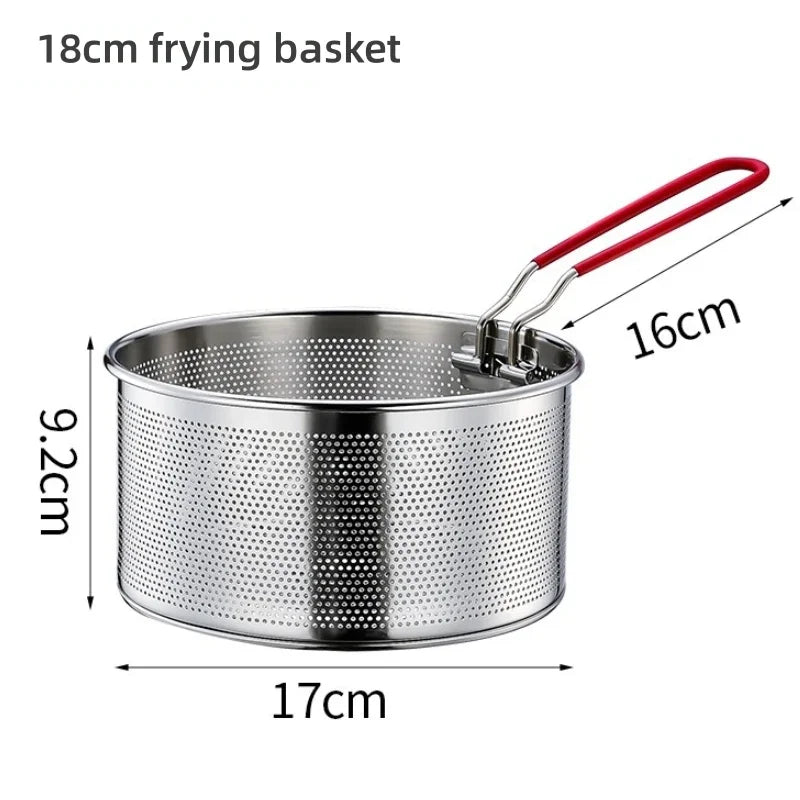 304 Stainless Steel Fry Basket Oil Strainer Noodle Spoon Colander