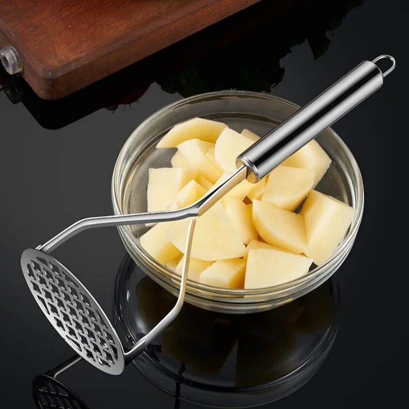 Stainless Steel Potato Masher Fruit Puree Crusher Kitchen Gadget Tool