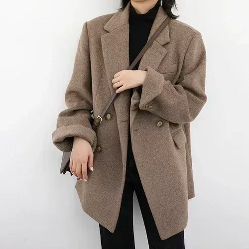 Women’s Wool Blend Coat – Thick Warm Overcoat