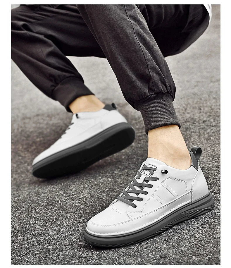 Casual Men Elevator Shoes Height Increase Shoes for Men Height Increase White Shoes Black Shoes 6/8CM Tall Shoes Lift Sneakers