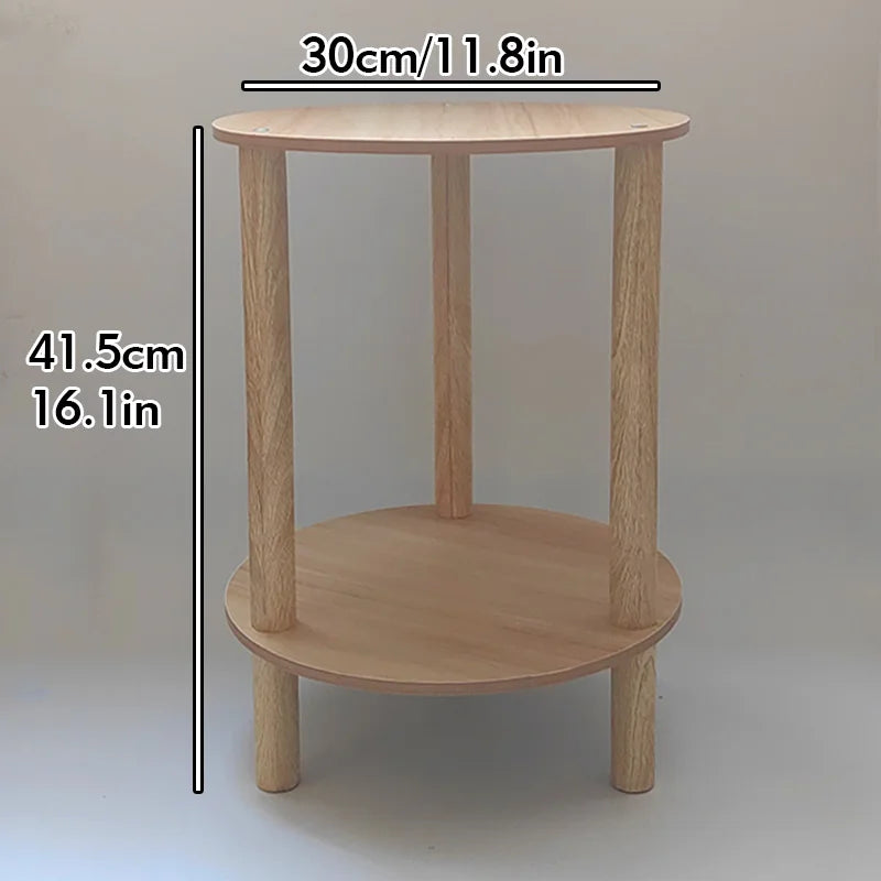 Modern Round Wooden Bedside Table