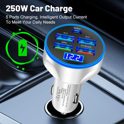 250W 5-Port Fast Car Charger