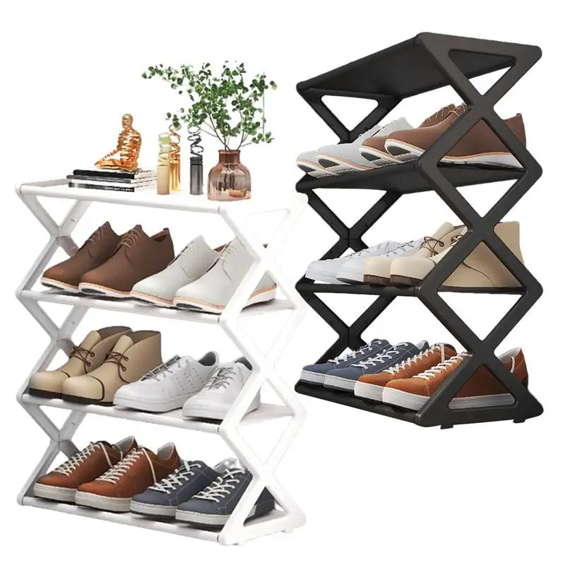 X-shaped Multi-Tier Shoe Rack