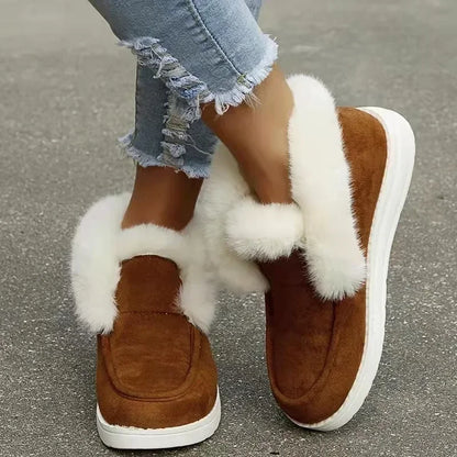 Winter Plush Fur Slip-On Ankle Boots