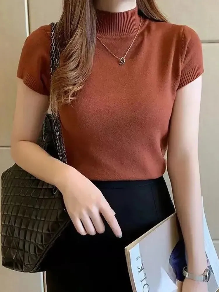 Half-High Neck T-Shirt