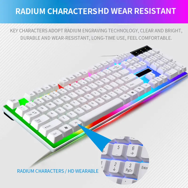 RGB Gaming Keyboard and Mouse Combo Set for PC, Laptop