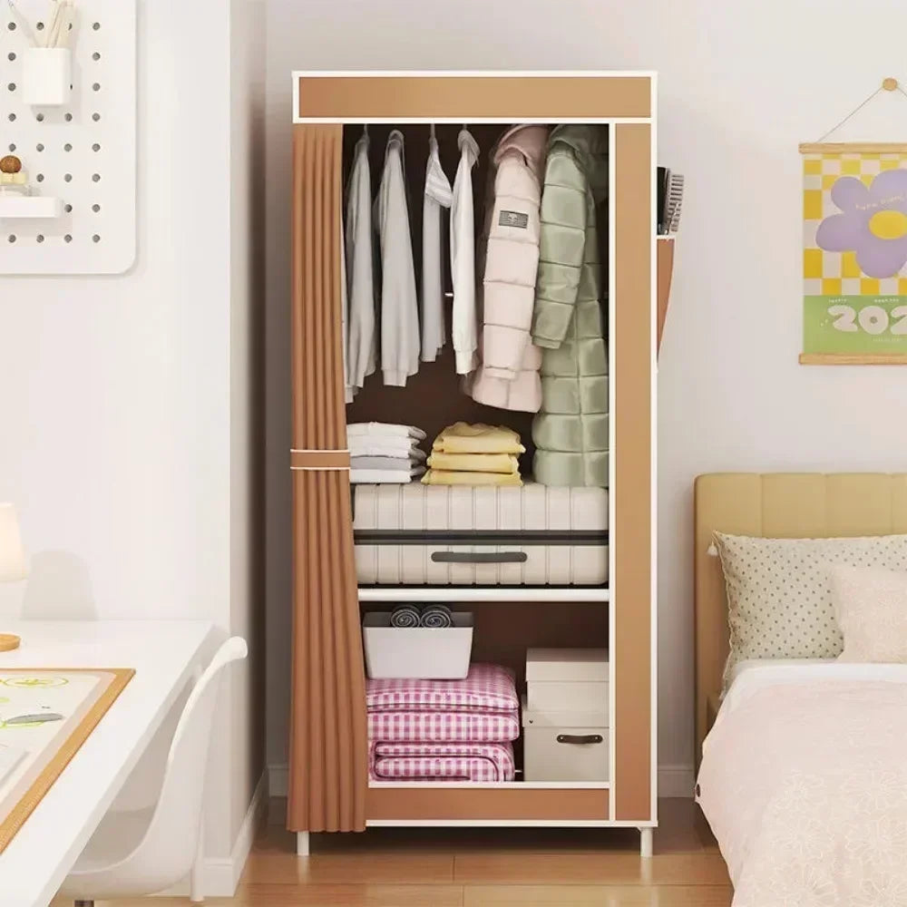 High-Capacity Fabric Wardrobe Simple Assembly Standing Storage