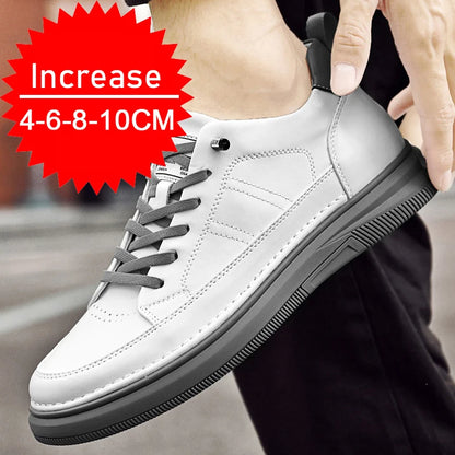 Casual Men Elevator Shoes Height Increase Shoes for Men Height Increase White Shoes Black Shoes 6/8CM Tall Shoes Lift Sneakers