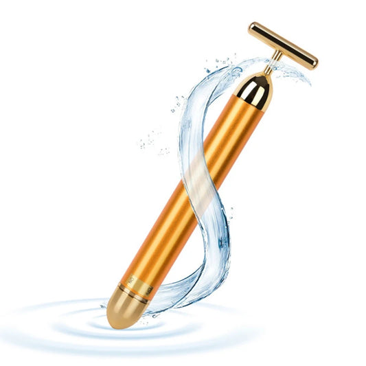 24K Gold Facial Wrinkle Lift T-shaped Vibration Slimming Massager