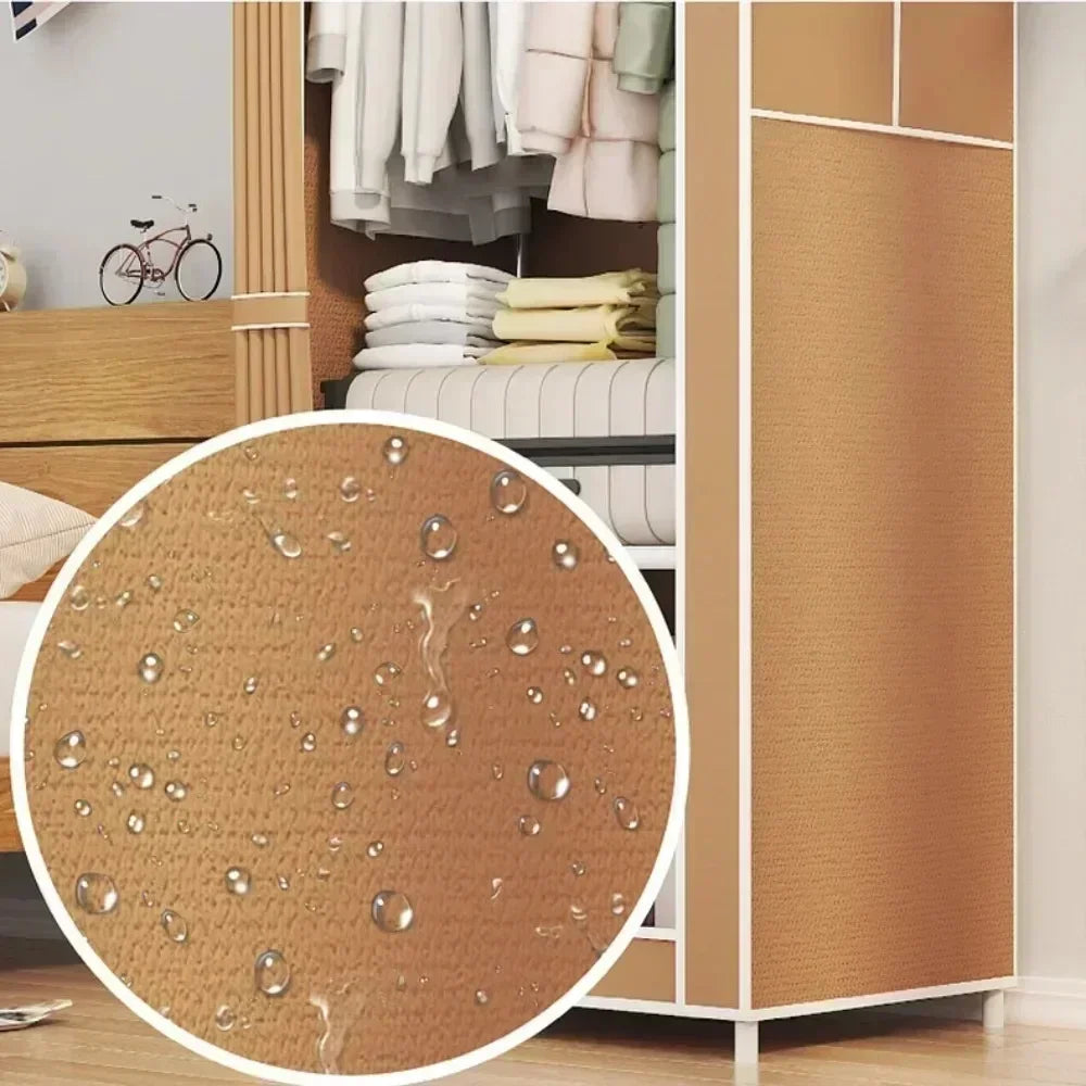 High-Capacity Fabric Wardrobe Simple Assembly Standing Storage