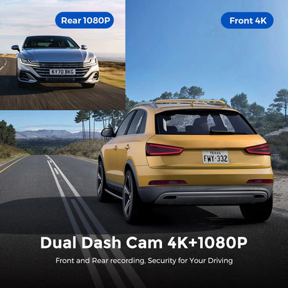 UHD 4K Dash Cam Dual Lens WiFi GPS 1080P Recorder