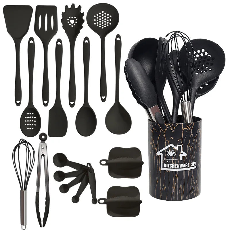 10-Piece Pink Silicone Cooking Utensil Set