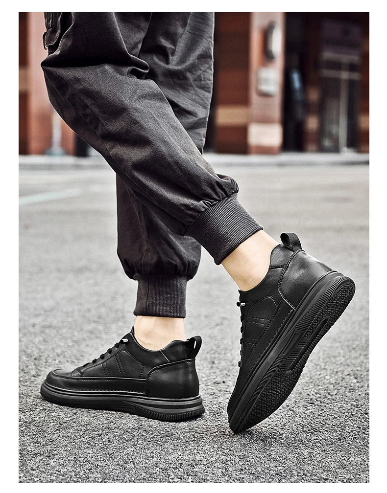 Casual Men Elevator Shoes Height Increase Shoes for Men Height Increase White Shoes Black Shoes 6CM Tall Shoes Lift Sneakers