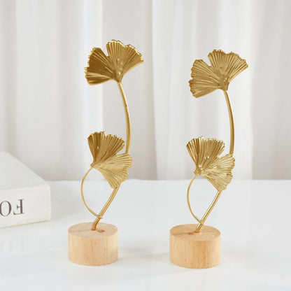 Gold Iron Ginkgo Leaf Ornament