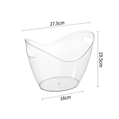 Transparent Ice Cube Storage Bucket, Beer Wine Champagne Cooler Chiller