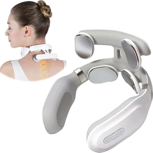 Neck Massage Machine 4-Head Heating Vibration Cervical Spine Hot Compress