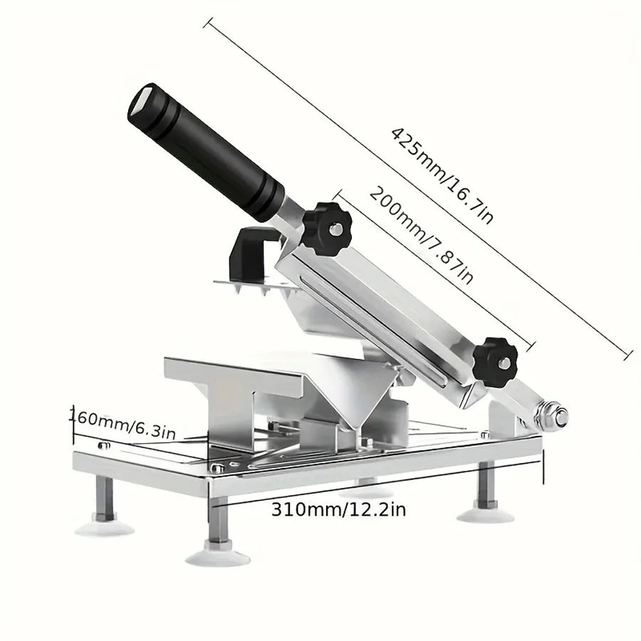 Manual Frozen Meat Slicer, Adjustable Thickness Cutter for Meat, Vegetables