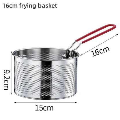 304 Stainless Steel Fry Basket Oil Strainer Noodle Spoon Colander