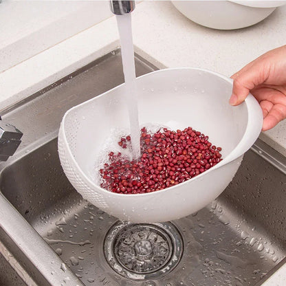 Plastic Rice Washing Basket with Holes for Kitchen Drainage Use