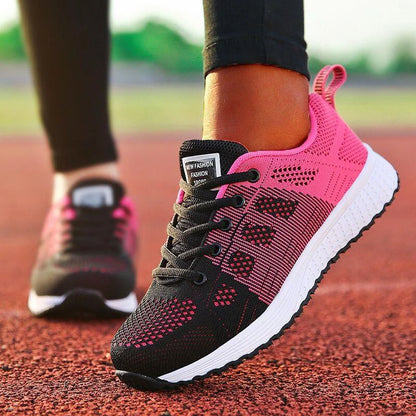 Breathable Fashion Sneakers Mesh Trainers Lace-Up Outdoor Shoes