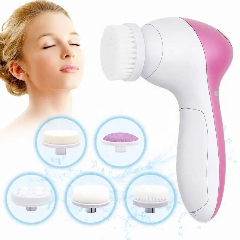 5-in-1 Electric Facial Cleaner for Deep Skin Cleansing